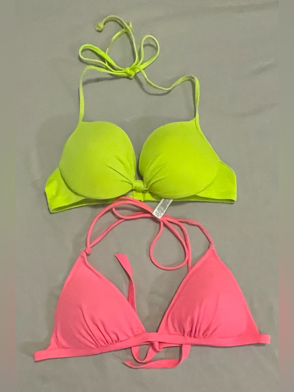 Victoria's Secret Lime Green & Hot Pink Bikini Tops